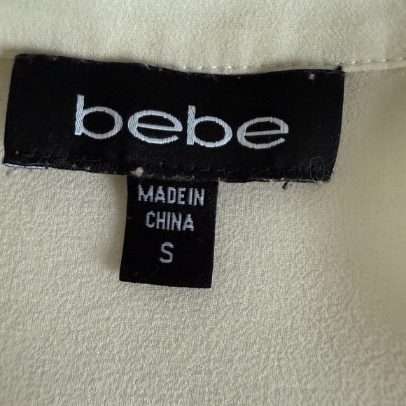 Bebe 100% Mulberry Silk Striped Button Front Blouse Shirt Top Small S - Picture 5 of 9